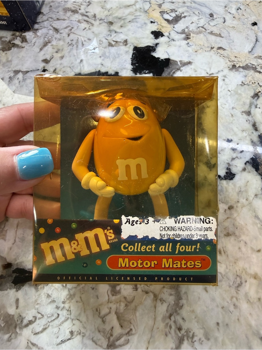 Yellow M & M motor mate collectible figurine Y2K, vintage